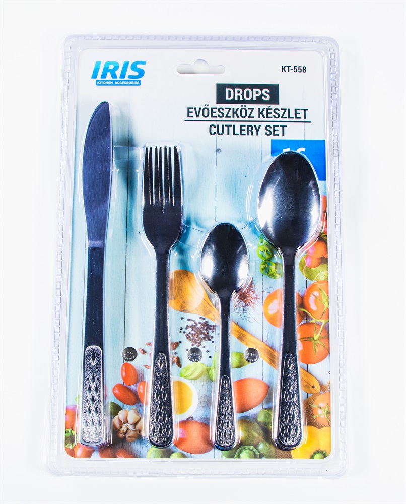 IRIS KT-558  Drops 16 db-os ezüst evőeszköz készlet