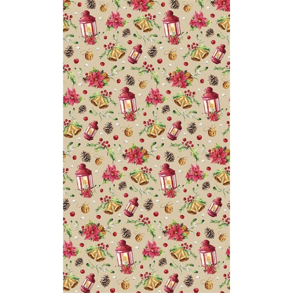IRIS Karácsonyi tekercses KRAFT csomagolópapír,  200x70cm, különböző mintákkal, 60g/m2