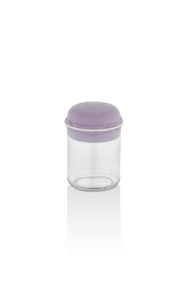 IRIS Macaron üveg fűszertartó 212ml, rószaszín, menta zöld, sárga vagy lila HN-1363