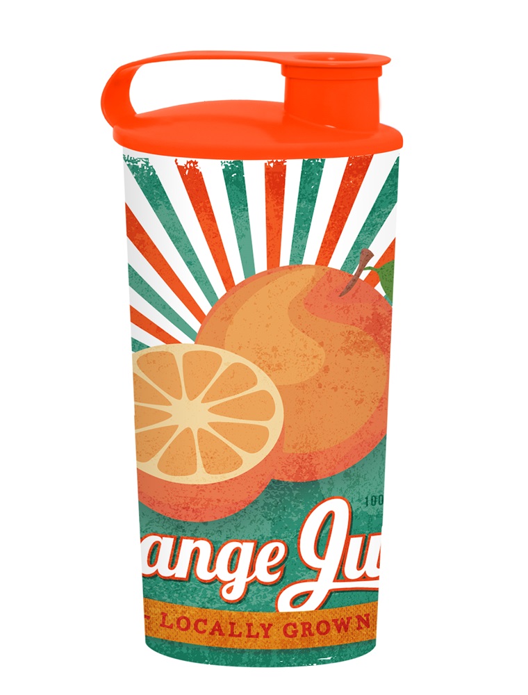 IRIS Orange Juice mintás pohár tetővel 470ml 161924-028