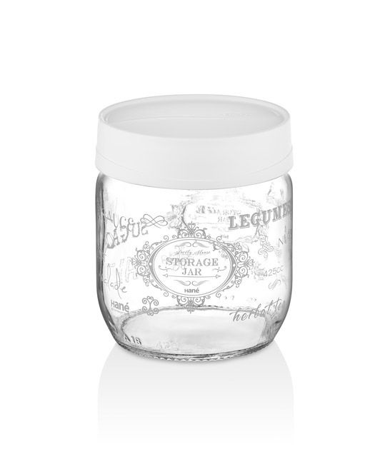 IRIS Retro üveg fűszertartó 425ml, fehér színű HN-1409