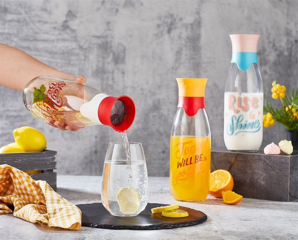 IRIS Rio üveg palack 1.000ml, piros, rózsaszín vagy narancs színű HN-1740