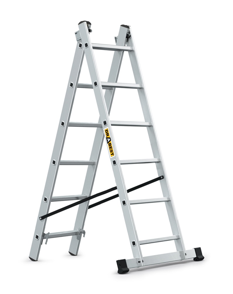 IRIS TOOLS HL-200 2x6 lépcsős alumínium létra, összecsukható, 125 kg teherbírás