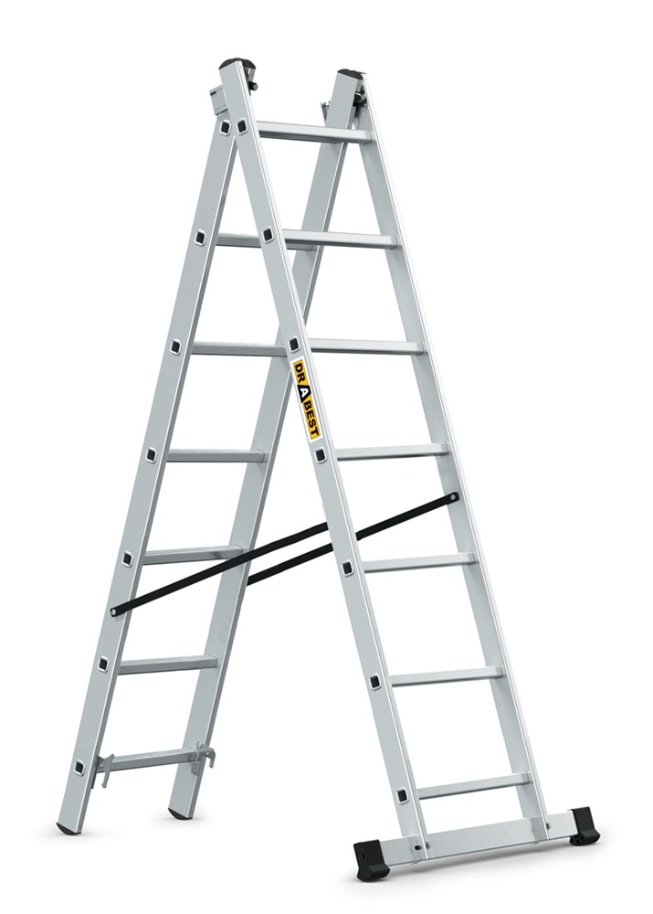 IRIS TOOLS HL-200 2x7 lépcsős alumínium létra, összecsukható, 125 kg teherbírás