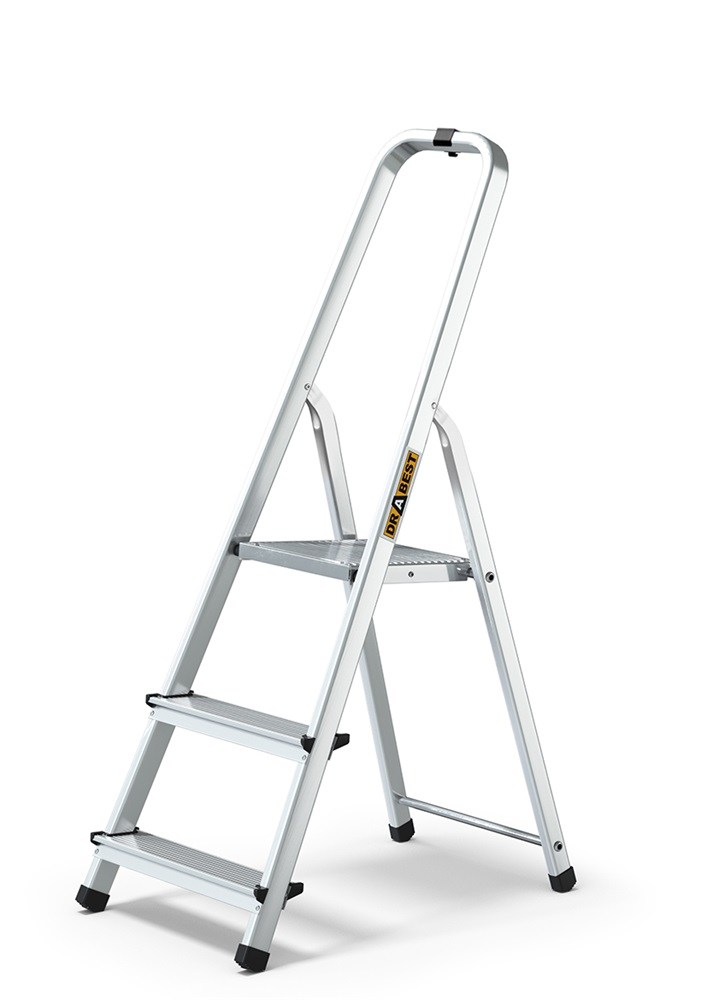 IRIS TOOLS HL-300-3S 3 (2+1) lépcsős alumínium létra, összecsukható, 125 kg teherbírás