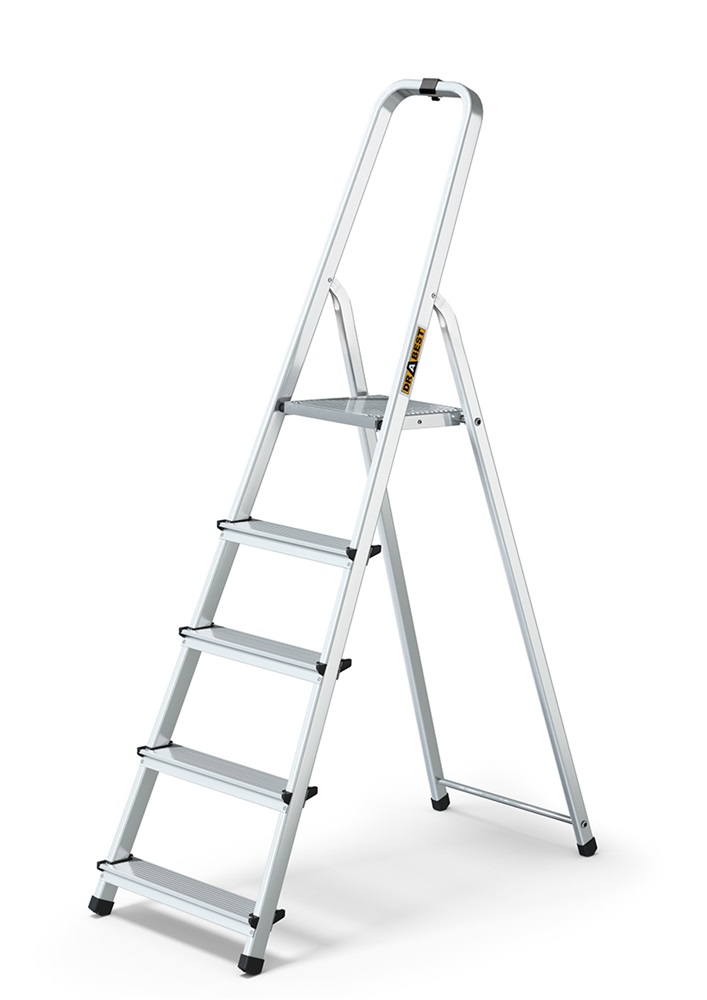 IRIS TOOLS HL-500-5S 5 (4+1) lépcsős alumínium létra, összecsukható, 125 kg teherbírás