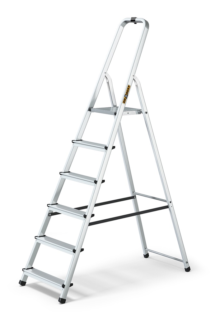IRIS TOOLS HL-600-6S 6 (5+1) lépcsős alumínium létra, összecsukható, 125 kg teherbírás