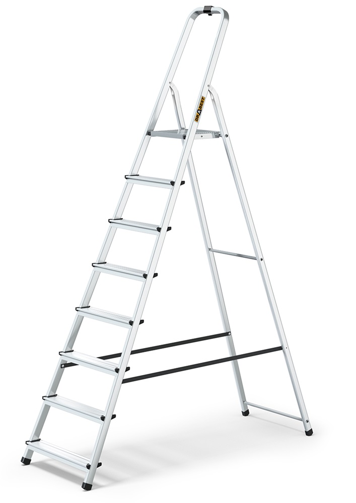 IRIS TOOLS HL-800-8S 8 (7+1) lépcsős alumínium létra, összecsukható, 125 kg teherbírás