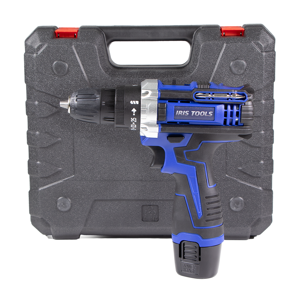 IRIS TOOLS ITDM-100 Akkus fúró és csavarbehajtó szett (táska + fúró + 2 akku + töltő), 21 V