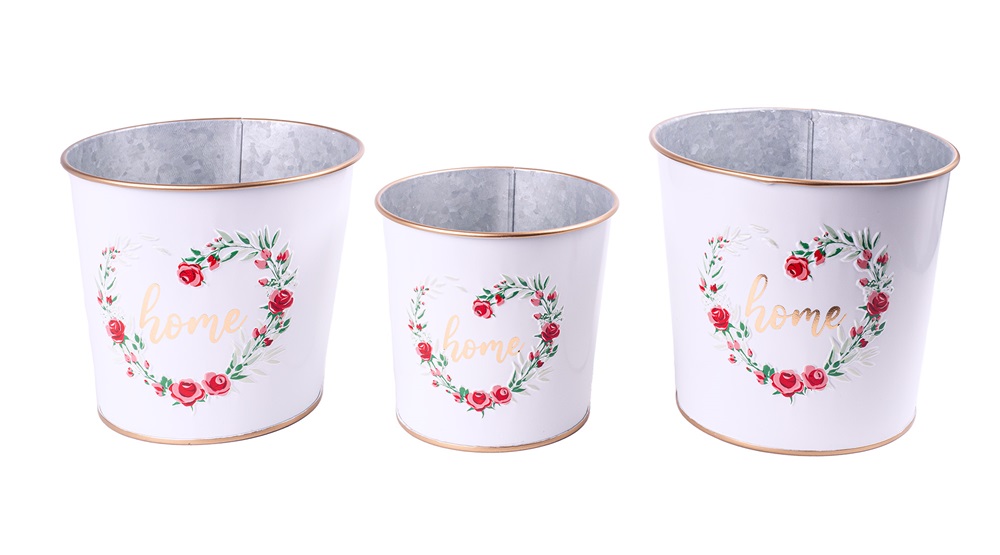 IRIS bádog kaspó 3db rózsa home 115-15cm