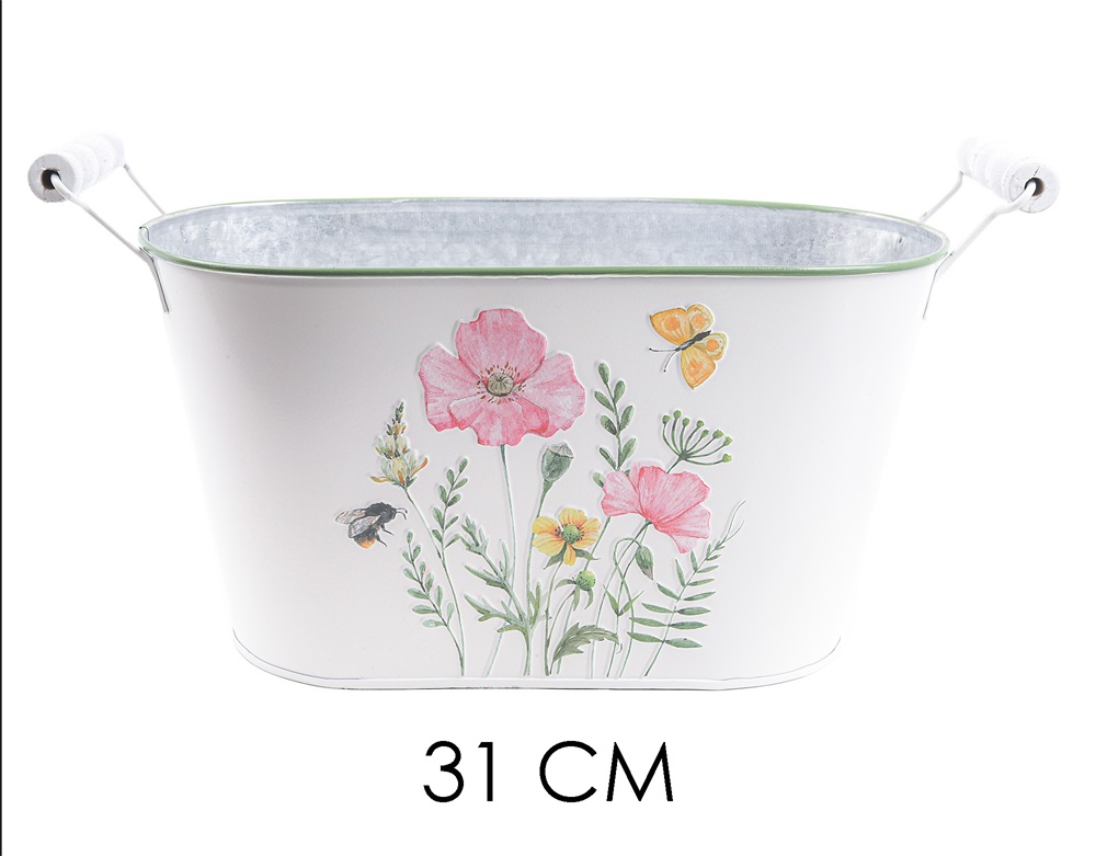 IRIS bádog kaspó ovál+2fül