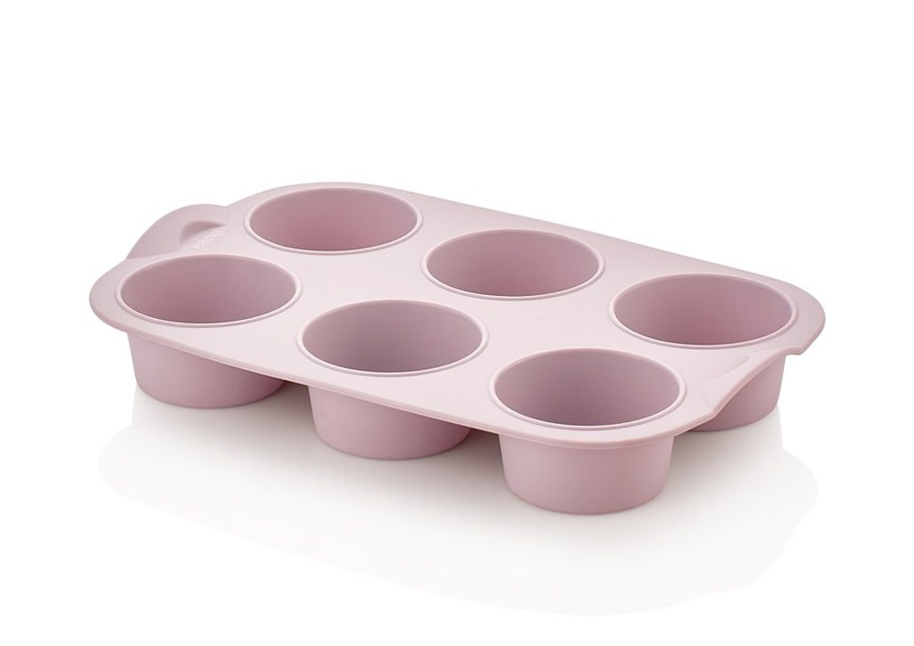 IRIS szilikon muffin sütőforma 6 darabhoz, szürke, fekete vagy piros színű SL-3208