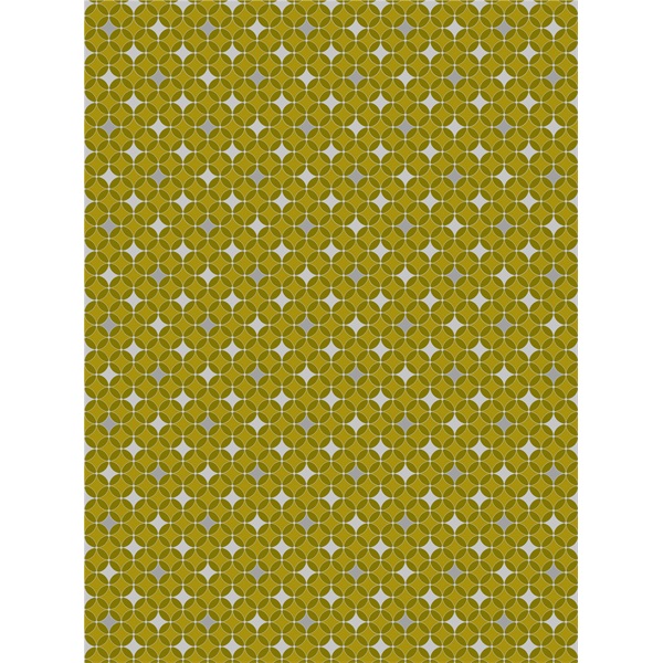 IRIS tekercses csomagoló fényes papír, arany/ezüst, különböző mintákkal, 200x70cm, 60g/m2