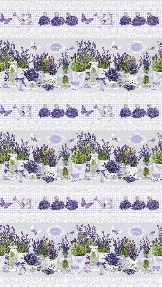 IRIS tekercses csomagoló papír, levendula, különböző mintákkal, 200x70cm, 60g/m2