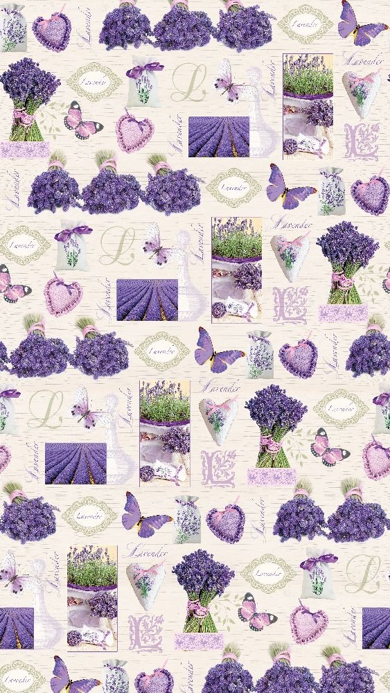 IRIS tekercses csomagoló papír, levendula, különböző mintákkal, 200x70cm, 60g/m2
