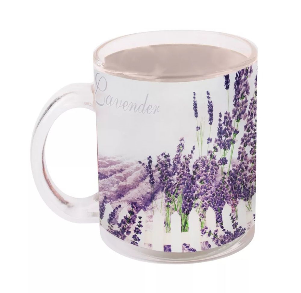 IRIS üveg bögre levendula minta 9,7cm
