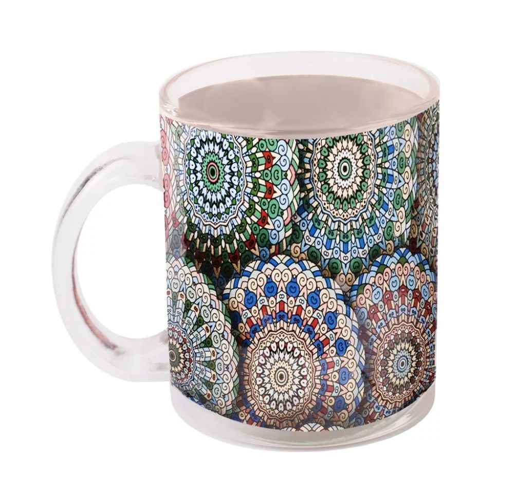 IRIS üveg bögre mandala minta minta 9,7cm