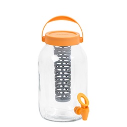 IRIS üveg italadagoló gyümölcstartóval 3.000ml, narancs, bíbor vagy zöld színű 137700-760