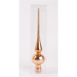 IRIS üveg karácsonyi csúcsdísz pvc dobozban, fényes bronz 25,3 cm