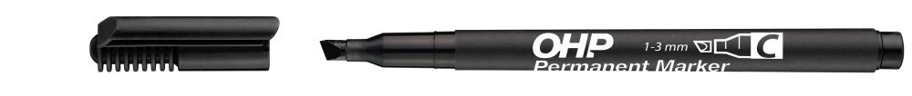 ICO OHP C 1-3mm vágott fekete permanent marker
