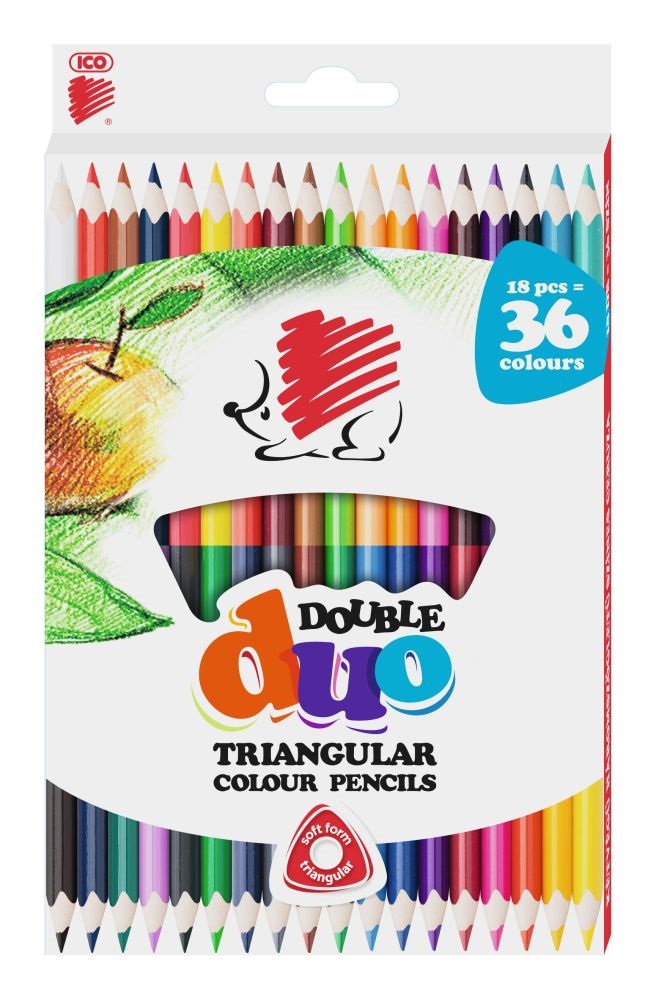ICO Süni háromszögletű kétvégű 18/36 színesceruza készlet