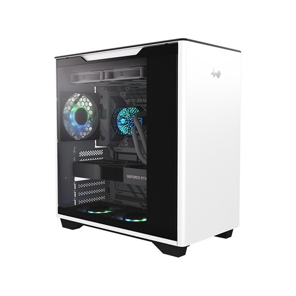 InWin A5 táp nélküli ablakos Mid Tower számítógépház fehér