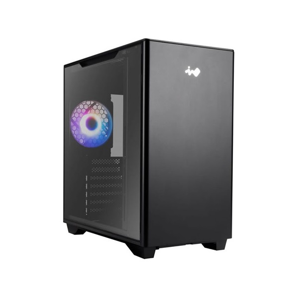InWin A5 táp nélküli ablakos Mid Tower számítógépház fekete