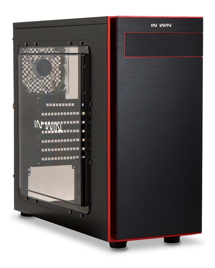 In Win 703 ATX fekete/piros ablakos használt számítógépház (Használt - B)