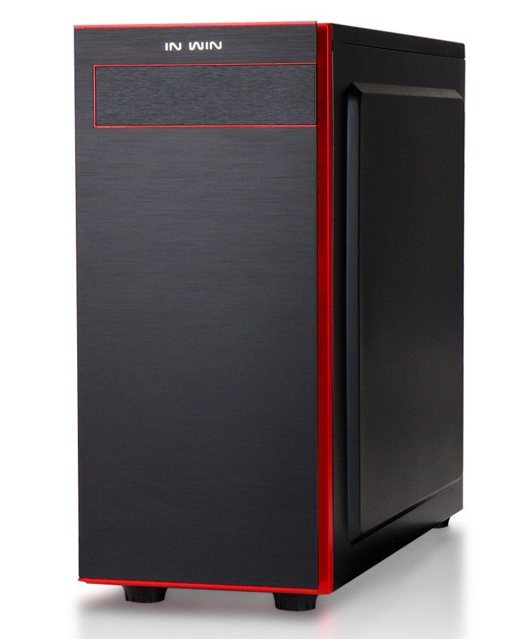 In Win 703 ATX fekete/piros ablakos használt számítógépház (Használt - B)