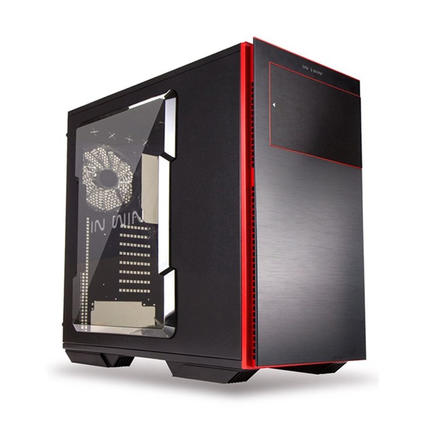 In Win 707 E-ATX fekete/piros ablakos használt számítógépház (Újracsomagolt)