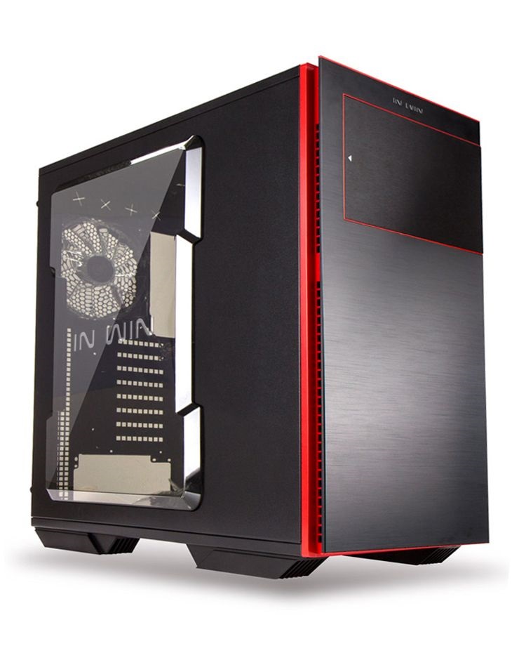In Win 707 E-ATX fekete/piros ablakos használt számítógépház (Újracsomagolt)