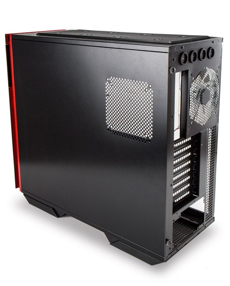 In Win 707 E-ATX fekete/piros ablakos használt számítógépház (Újracsomagolt)