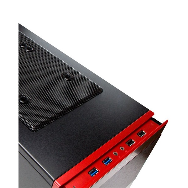 In Win 707 E-ATX fekete/piros ablakos használt számítógépház (Újracsomagolt)
