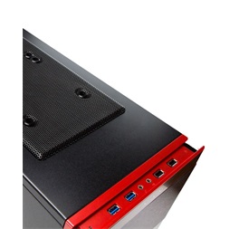 In Win 707 E-ATX fekete/piros ablakos használt számítógépház (Újracsomagolt)