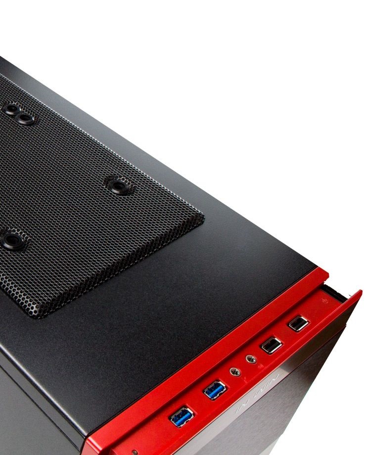 In Win 707 E-ATX fekete/piros ablakos használt számítógépház (Újracsomagolt)