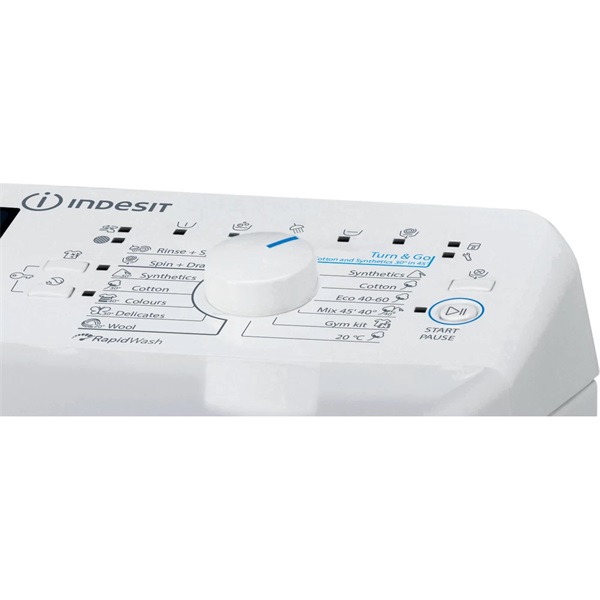 Indesit BTW B7220P EU/N fehér, felültöltős, max.1150ford., 7 kg, mosógép (Újszerű)