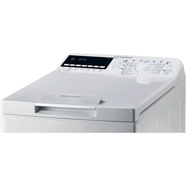 Indesit BTW B7220P EU/N fehér, felültöltős, max.1150ford., 7 kg, mosógép (Újszerű)