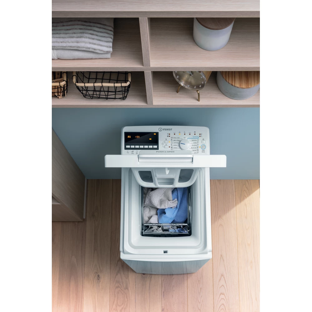 Indesit BTW B7220P EU/N fehér, felültöltős, max.1150ford., 7 kg, mosógép (Újszerű)