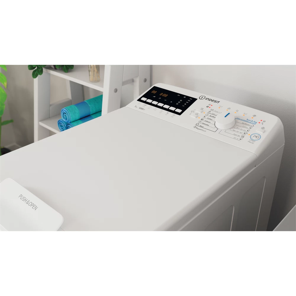 Indesit BTW B7220P EU/N fehér, felültöltős, max.1150ford., 7 kg, mosógép (Újszerű)