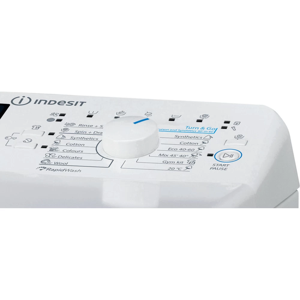 Indesit BTW B7220P EU/N fehér, felültöltős, max.1150ford., 7 kg, mosógép