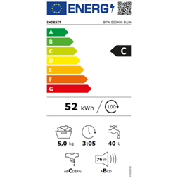 Indesit BTW S50400 EU N 5 kg felültöltős mosógép