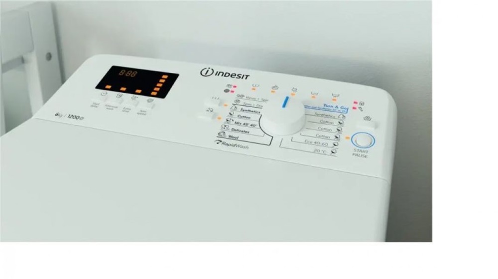 Indesit BTW S6240P EU/N fehér, felültöltős, max.1200ford., 6 kg, mosógép