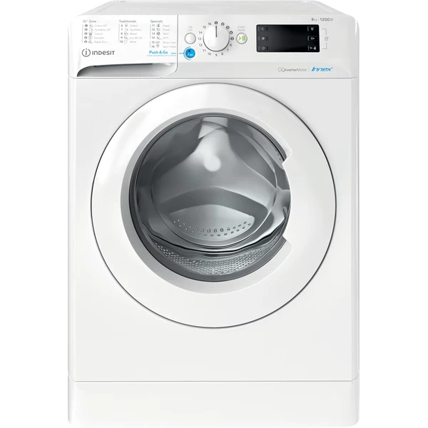 Indesit BWE 81285X W EE N fehér, elöltöltős, max.1200ford., 8 kg, mosógép
