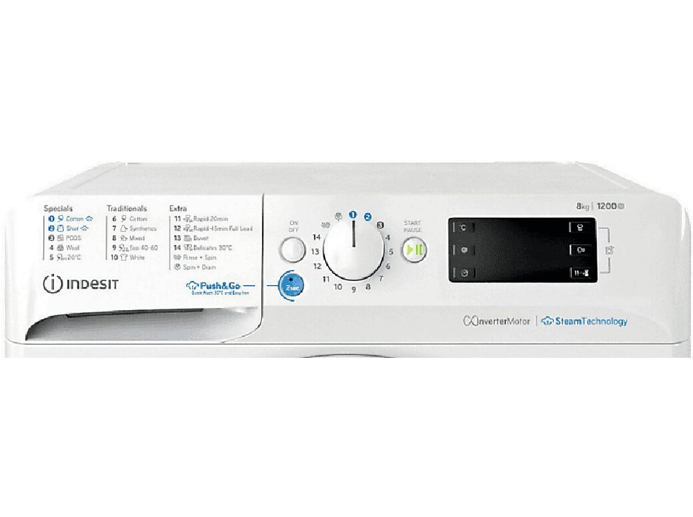 Indesit BWE 81295X WV EE fehér, elöltöltős, max.1200ford., 8 kg, mosógép