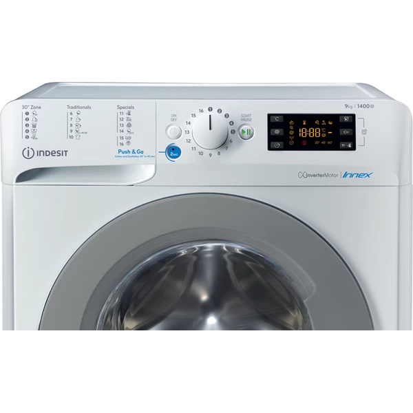 Indesit BWE 91485X WS EU N fehér, elöltöltős, max.1400ford., 9 kg, mosógép