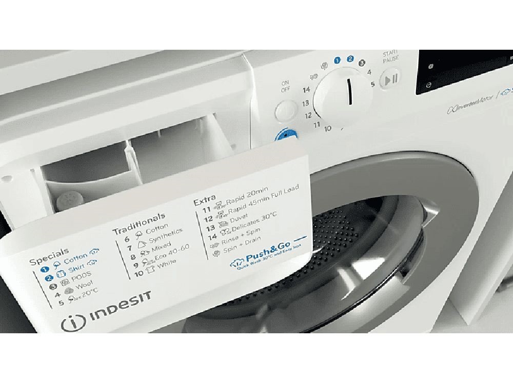 Indesit BWE 91496X WSV EE fehér, elöltöltős, max.1400ford., 9 kg, mosógép