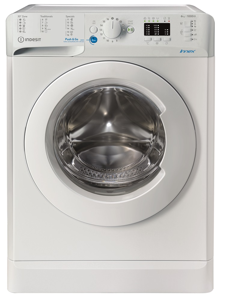 Indesit BWSA 61051 W EU N fehér, elöltöltős, max.1000ford., 6 kg, mosógép