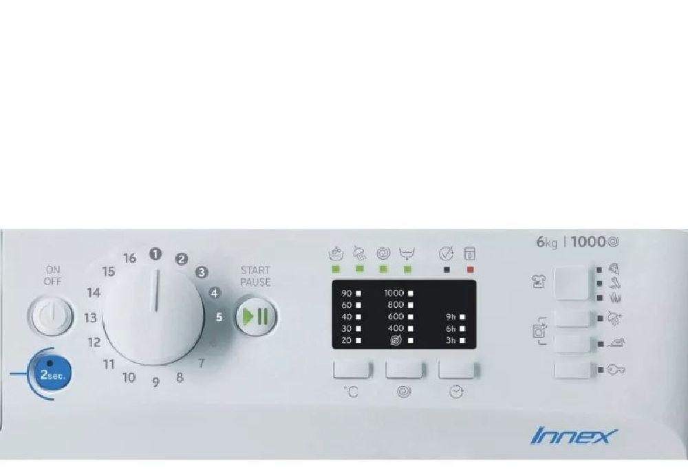 Indesit BWSA 61294 W EU N fehér, elöltöltős, keskeny, max.1200ford., 6 kg, mosógép