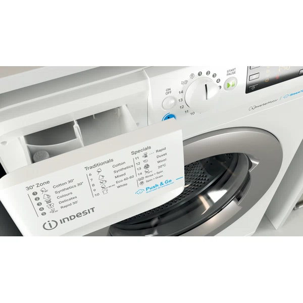 Indesit BWSE 71295X WSV EE fehér, elöltöltős, keskeny, max.1200ford., 7 kg, mosógép