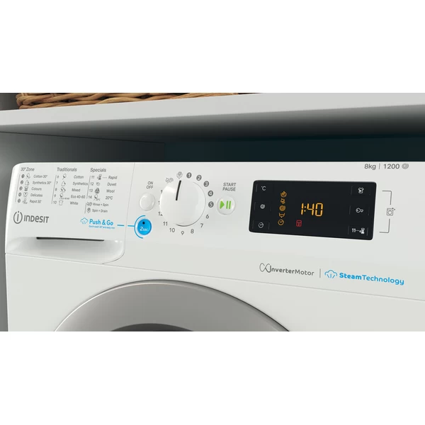 Indesit BWSE 81295X WSV EE fehér, elöltöltős, keskeny, max.1200ford., 8 kg, mosógép